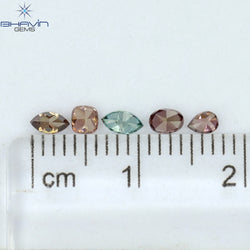 0.47 CT/5 Pcs Mix Shape Natural Diamond Pink Color SI Clarity (3.00 MM)