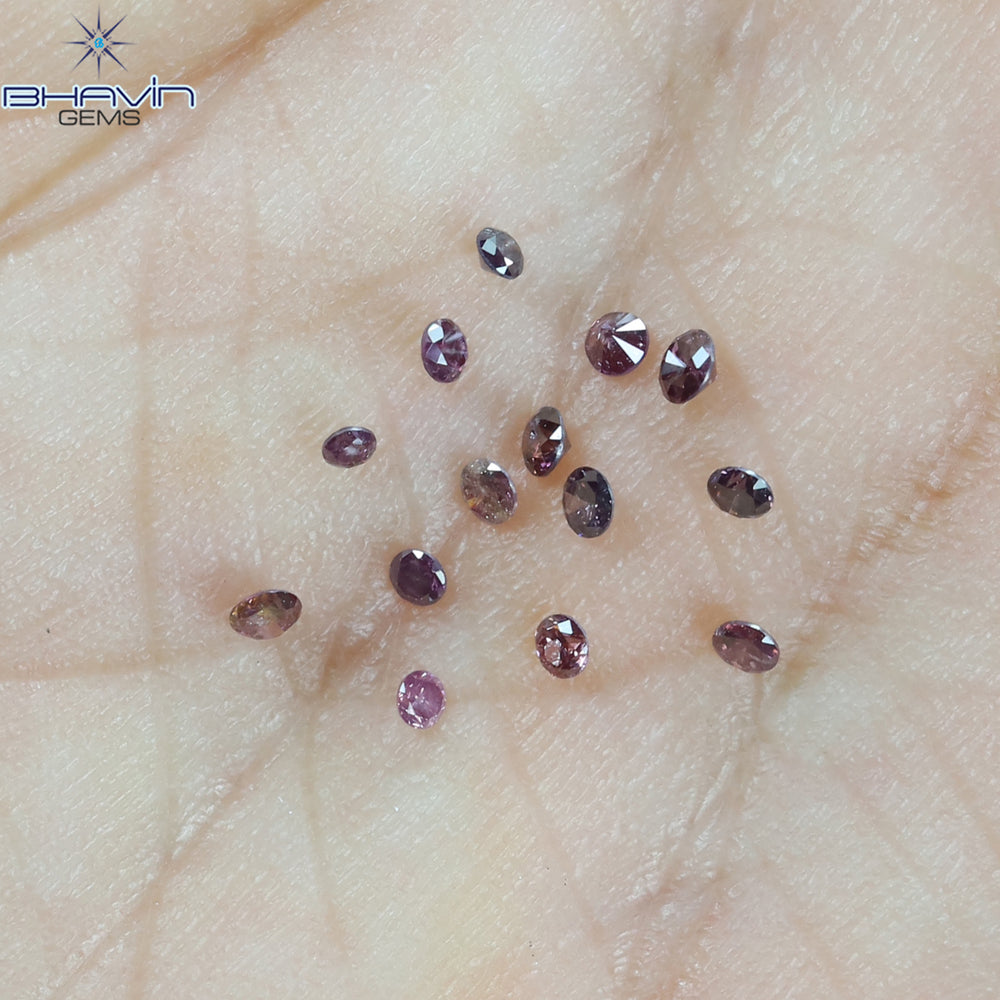 0.20 CT/14 Pcs Round Shape Natural Loose Diamond Pink Color I1 Clarity (1.50 MM)