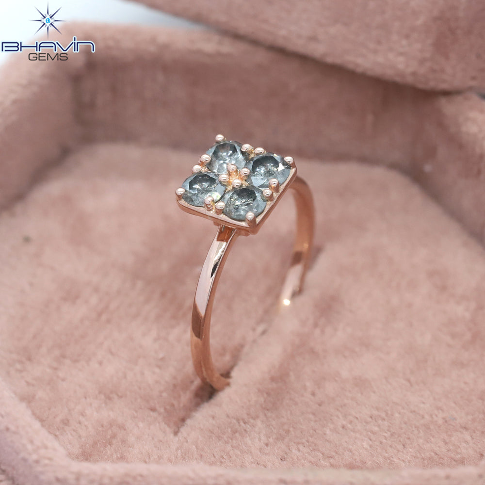 Round Diamond Salt And Pepper Diamond Natural Diamond Ring Gold Ring Engagement Ring