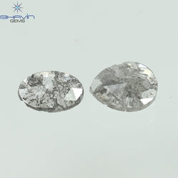0.19 CT/2 Pcs Mix Slice Shape Natural Diamond Salt And Pepper Color I3 Clarity (4.58 MM)