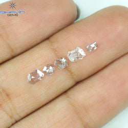 0.39 CT/5 Pcs Rosecut Polki Shape Natural Diamond Pink Color I2 Clarity (4.84 MM)