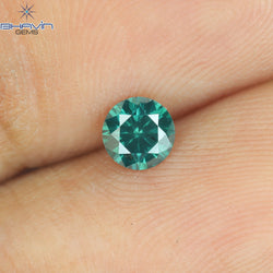 0.28 CT Round Shape Natural Diamond Blue Color SI1 Clarity (4.18 MM)