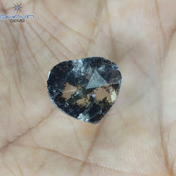 4.87 CT Heart Slice Shape Natural Diamond Salt And Pepper Color I3 Clarity (12.75 MM)