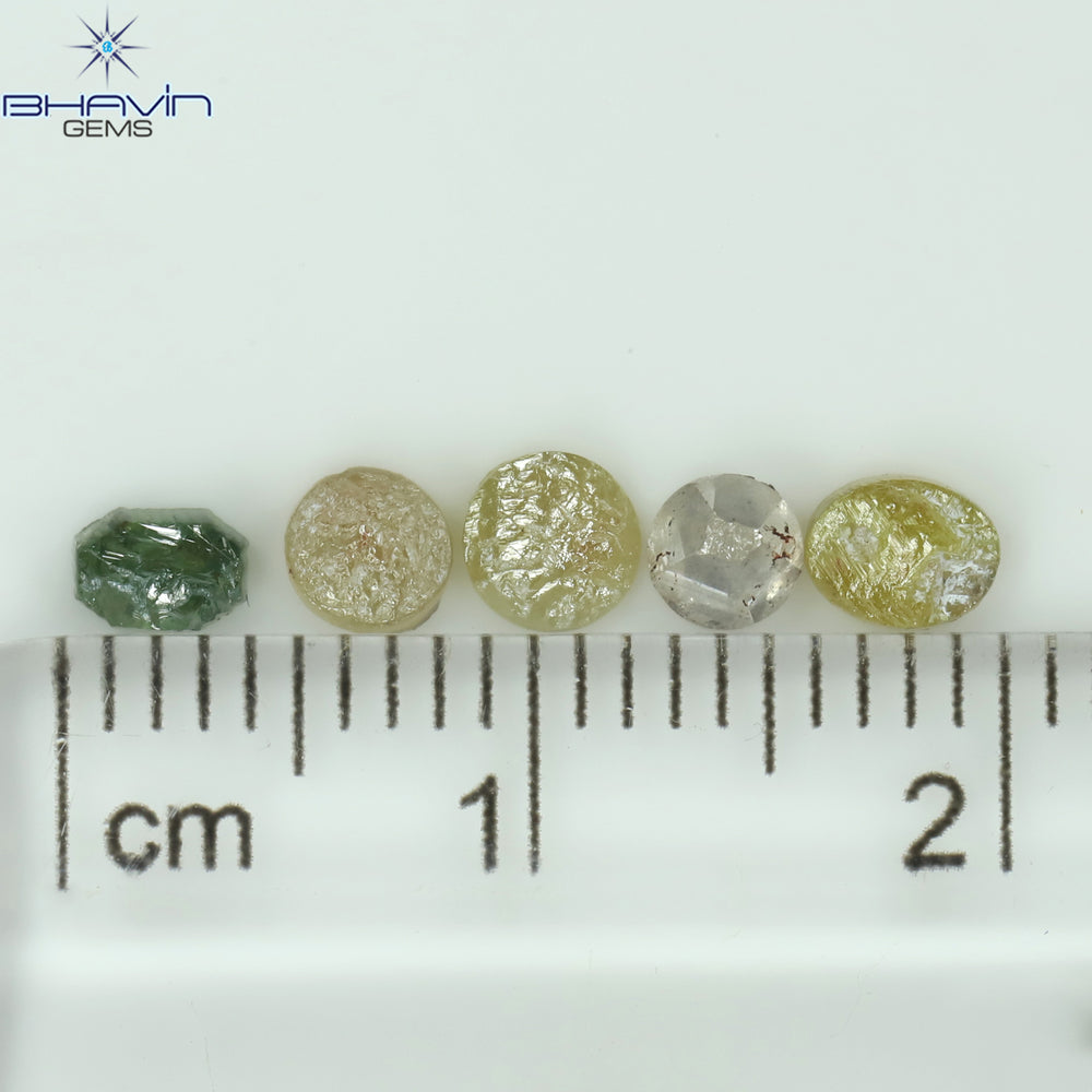 1.08 CT /5 Pcs Uncut Shape Mix Color Natural Loose Diamond I3 Clarity (4.17 MM)