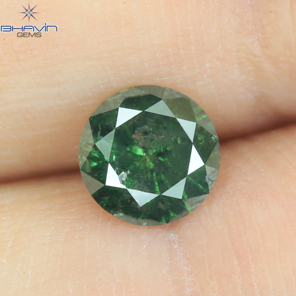 0.76 CT Round Diamond Natural Loose Diamond Green Color I3 Clarity (5.86 MM)