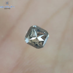 1.11 CT Cushion Shape Natural Loose Diamond Salt And pepper Color I3 Clarity (5.09 MM)