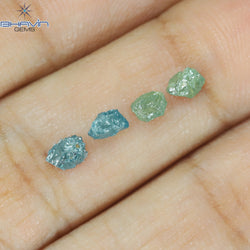 0.68 CT/4 PCS Rough Shape Enhanced Mix Color Natural Diamond I3 Clarity (4.10 MM)