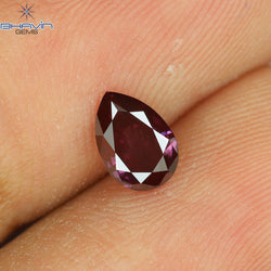 0.41 CT Pear Shape Natural Diamond Pink Color VS1 Clarity (5.94 MM)