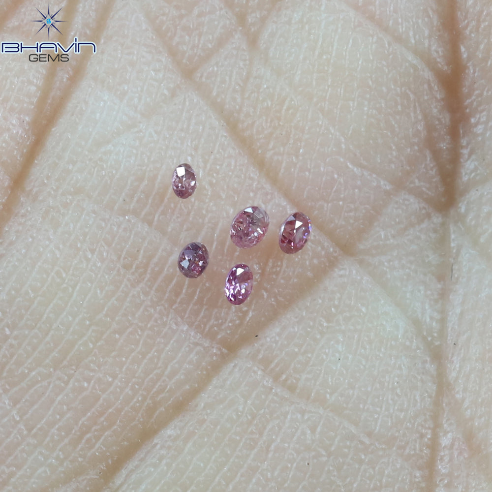 0.05 CT/5 Pcs Round Shape Natural Loose Diamond Pink Color I1 Clarity (0.05 MM)