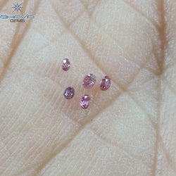 0.05 CT/5 Pcs Round Shape Natural Loose Diamond Pink Color I1 Clarity (0.05 MM)