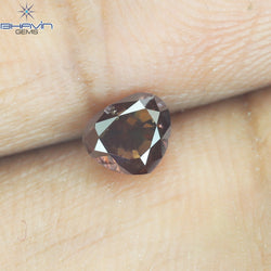 0.45 CT Heart Shape Natural Loose Diamond Pink Color SI1 Clarity (4.57 MM)