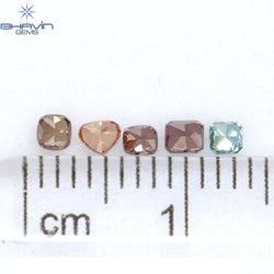 0.28 CT/5 Pcs Mix Shape Natural Diamond Pink Color SI2 Clarity (2.40 MM)