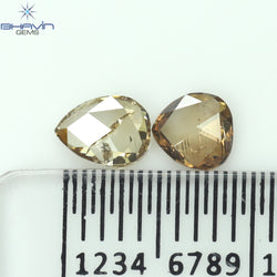 0.52 CT Pear Shape Natural Diamond Brown Color SI-I1 Clarity (5.20 MM)
