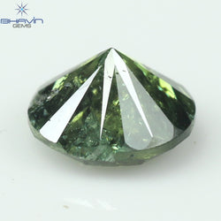 0.57 CT Round Diamond Natural Diamond Green Color I3 Clarity (5.20 MM)