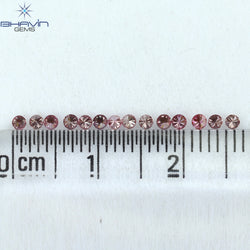 0.30 CT/14 PCS Round Diamond Vivid Pink Color Natural Diamond VS Clarity (1.70 MM)