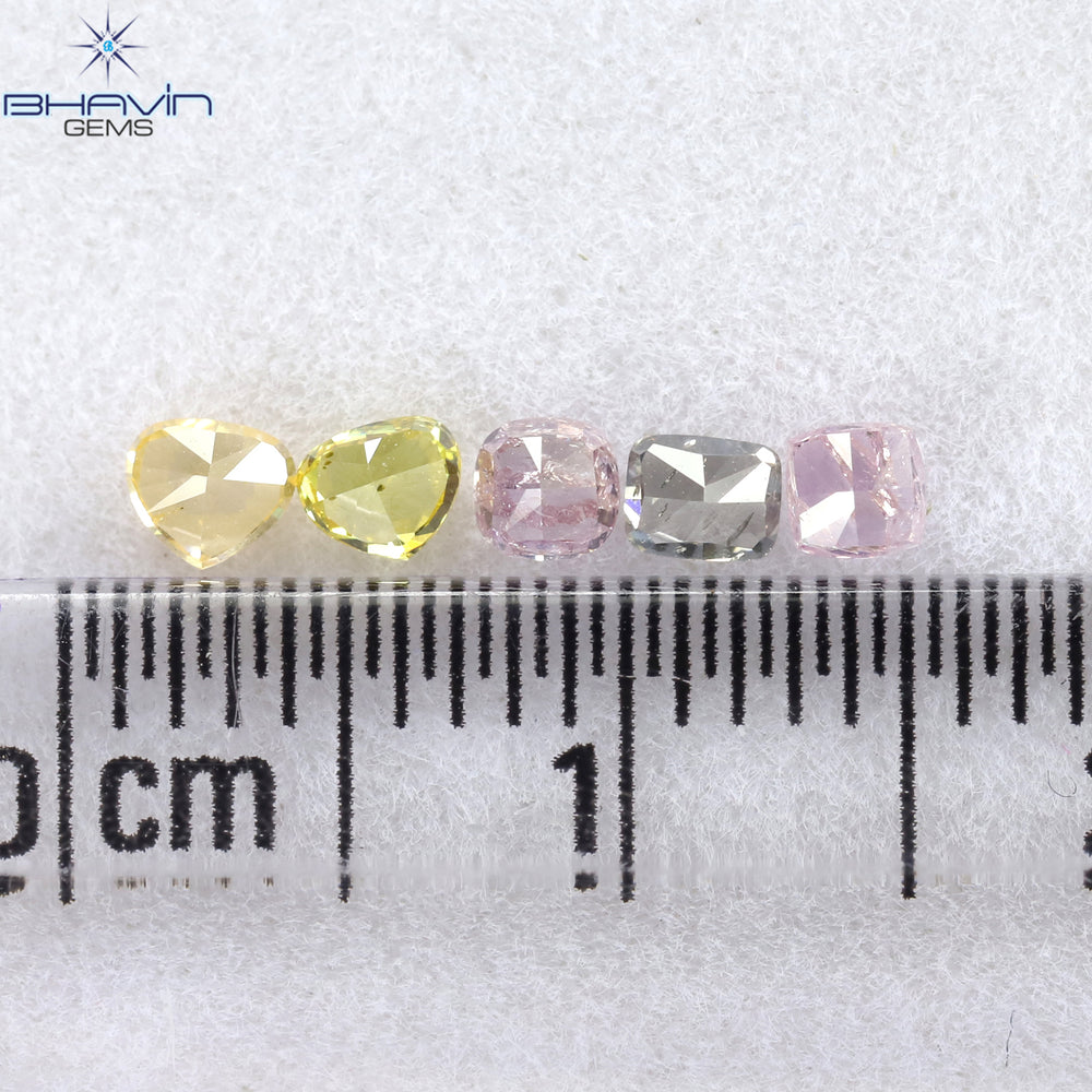 0.54 CT/5 Pcs Mix Shape Natural Diamond Mix Color SI2 Clarity (2.70 MM)