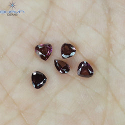 0.75 CT/5 Pcs Mix Shape Natural Diamond Pink Color SI2 Clarity (4.00 MM)