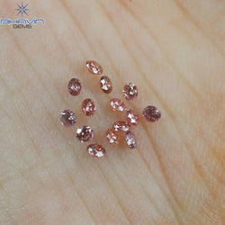 0.26 CT/14 ピース ラウンド シェイプ ナチュラル ルース ダイヤモンド ピンク カラー SI クラリティ (1.75 MM)