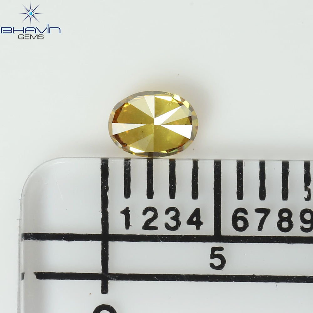 0.21 CT Oval Shape Natural Diamond Orange Color VS1 Clarity (3.96 MM)