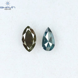 0.56 CT/2 PCS Mix Diamond Natural diamond Blue Green Diamond I3 Clarity (6.30 MM)