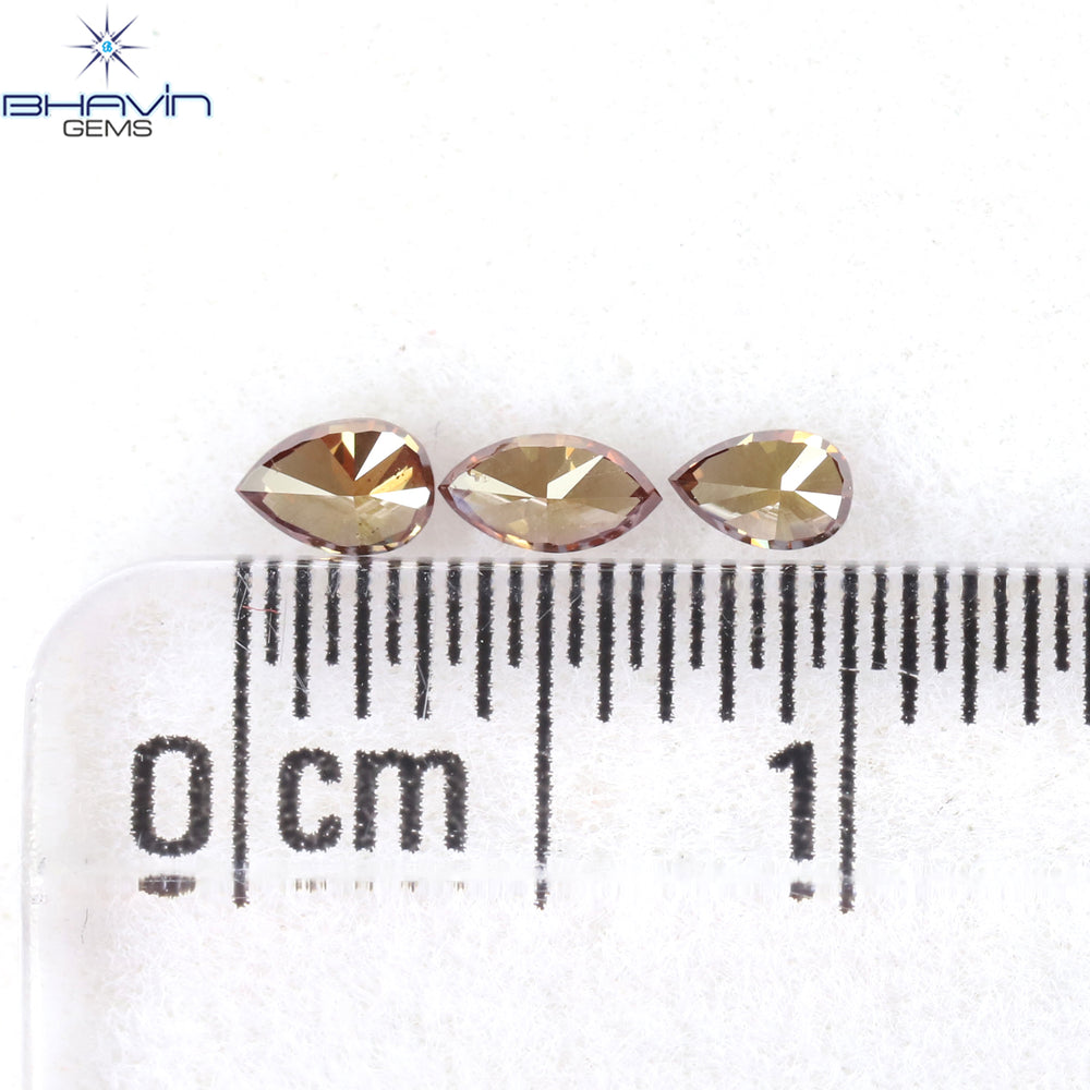 0.20 CT/3 Pcs Mix Shape Natural Diamond Pink Color VS2 Clarity (3.63 MM)