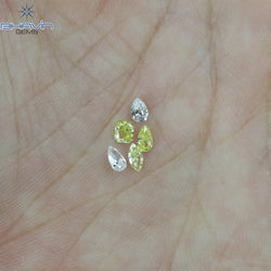 0.40 CT/5 Pcs Mix Shape Natural Diamond Pink-Yellow Color VS-SI Clarity (4.05 MM)