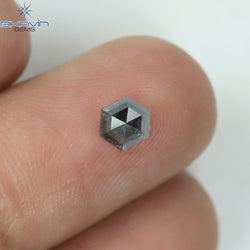 0.62 CT Hexagon Shape Natural Loose Diamond Salt And pepper Color I3 Clarity (5.09 MM)