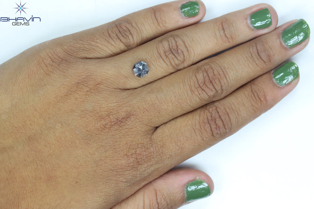 1.50 CT エメラルド シェイプ ナチュラル ルース ダイヤモンド ソルト アンド ペッパー カラー I3 クラリティ (6.38 MM)
