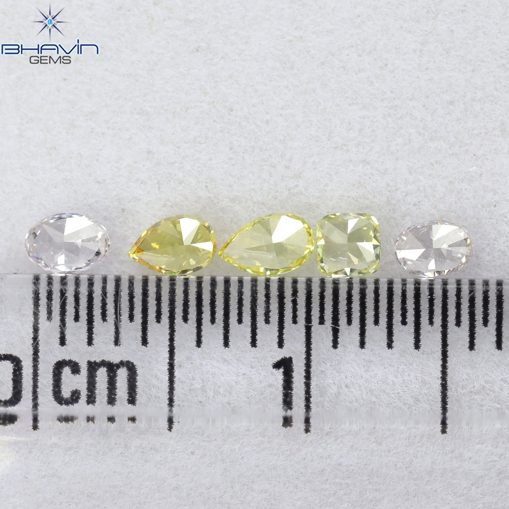 0.35 CT/5 Pcs Mix Shape Natural Diamond Mix Color VS2 Clarity (3.26 MM)