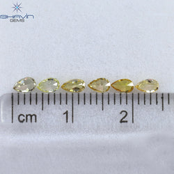 0.61 CT/6 Pcs Pear Shape Natural Diamond Mix Color VS2 Clarity (3.97 MM)