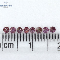 0.28 CT/8 PCS ラウンド ダイヤモンド ピンク色 天然ダイヤモンド I1 クラリティ (2.00 MM)