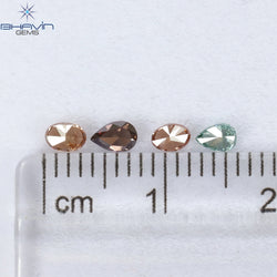 0.40 CT/4 Pcs Mix Shape Natural Diamond Pink Color SI Clarity (3.94 MM)