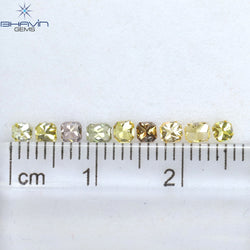 0.81 CT/9 Pcs Radiant Shape Natural Diamond Mix Color VS2 Clarity (2.93 MM)