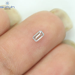 0.09 CT エメラルド シェイプ ナチュラル ダイヤモンド グリーンがかったブルー カラー VS1 クラリティ (3.58 MM)