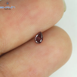0.08 CT Pear Shape Natural Diamond Enhanced Pink Color VS1 Clarity (3.56 MM)