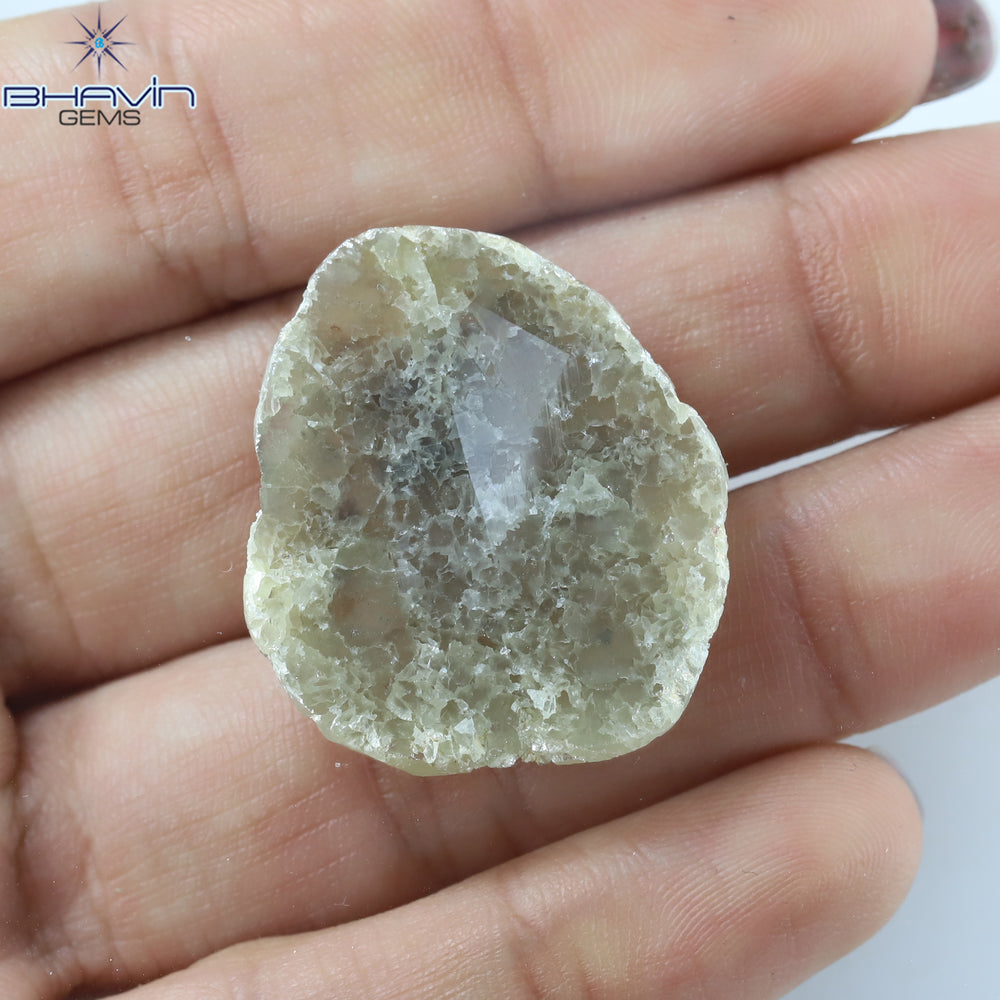 18.75 CT Slice Shape Natural Diamond Salt And Pepper Color I3 Clarity (31.00 MM)