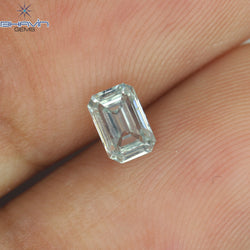 0.39 CT Emerald Shape Natural Diamond Greenish Blue Color VS1 Clarity (4.86 MM)