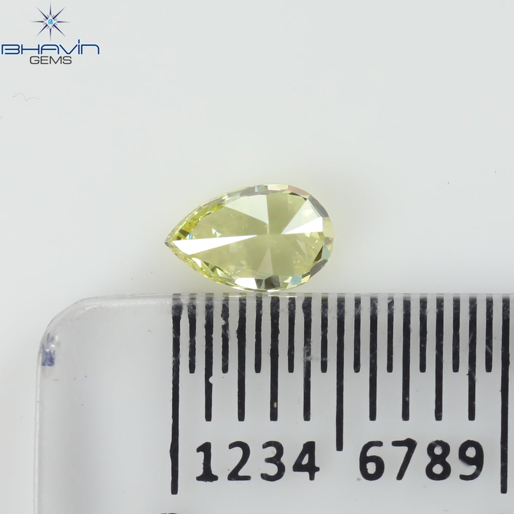 0.29 CT Pear Shape Natural Diamond Yellow Color VS1 Clarity (5.18 MM)