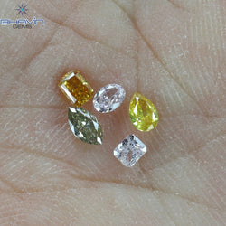 0.42 CT/5 Pcs Mix Shape Natural Diamond Mix Color VS-SI Clarity (4.25 MM)