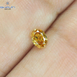 0.25 CT Oval Shape Natural Diamond Orange Color VS1 Clarity (4.25 MM)