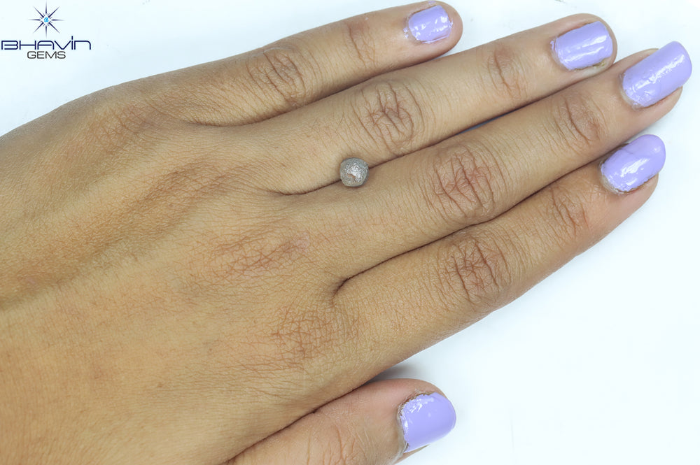 1.60 CT Rough Shape Salt And Pepper Color Natural Diamond I3 Clarity (5.75 MM)