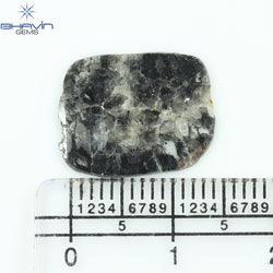 2.70 CT Slice Shape Natural Diamond Salt And Pepper Color I3 Clarity (15.64 MM)