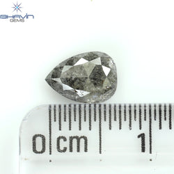 0.74 CT Pear Shape Natural Loose Diamond Salt And Pepper Color I3 Clarity (7.21 MM)