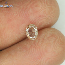 0.29 CT Oval Shape Natural Diamond Brown Pink Color I1 Clarity (4.97 MM)
