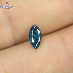 0.60 CT Marquise Shape Natural Diamond Blue Color I3 Clarity (7.62 MM)