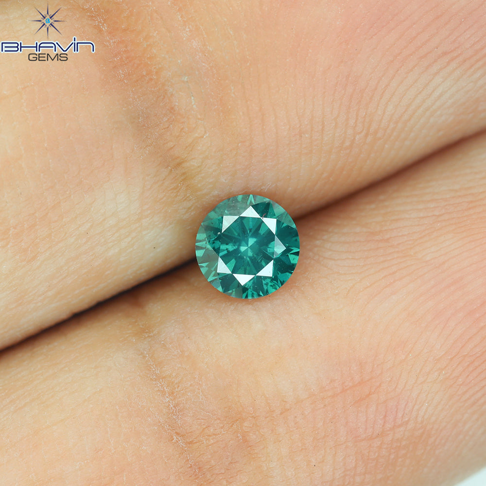 0.31 CT ラウンド シェイプ ナチュラル ダイヤモンド ブルー カラー VS2 クラリティ (4.30 MM)