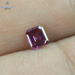 0.24 CT Asscher Shape Natural Diamond Pink Color VS2 Clarity (3.74 MM)