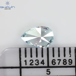 0.37 CT Pear Shape Natural Diamond Greenish Blue Color VS1 Clarity (6.00 MM)