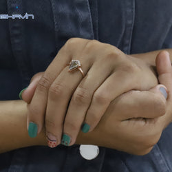 シールド ダイヤモンド、ブラウン ダイヤモンド、天然ダイヤモンド リング、婚約指輪