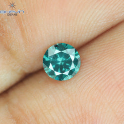 0.30 CT Round Shape Natural Diamond Blue Color SI1 Clarity (4.25 MM)